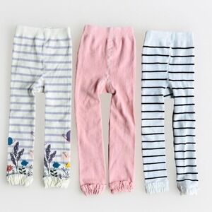 RuffleButts Ruffle Butts Knit Leggings Baby Girl 12-24M Ruffle Trim 3 Pack